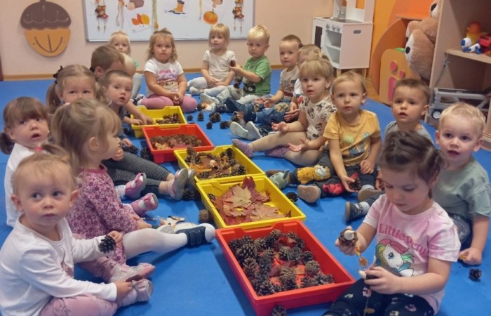 Jesienna ścieżka sensoryczna - Misie